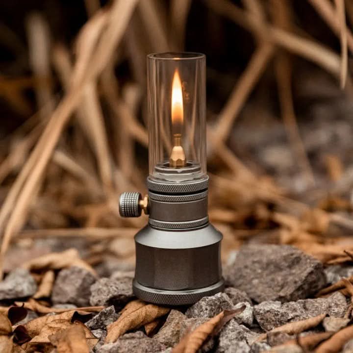 Camping Lantern | Butane-Powered Adjustable Flame | Wind-Resistant