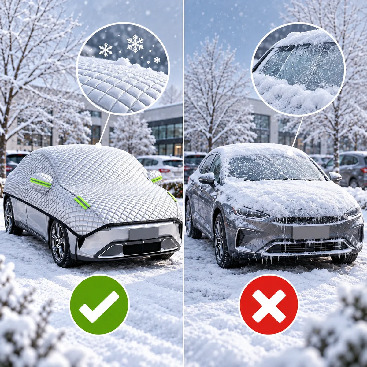 Car Cover | Full-Vehicle Winter Protection | 10 Elastic Straps