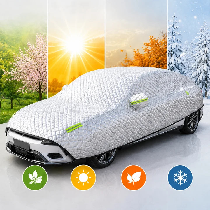 Car Cover | Full-Vehicle Winter Protection | 10 Elastic Straps