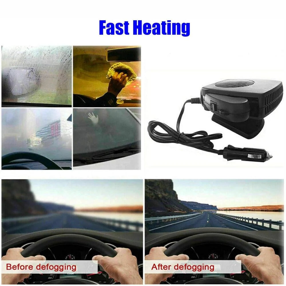 Car Heater | Portable Ceramic Fan & Adjustable Heat | For 12V Vehicles