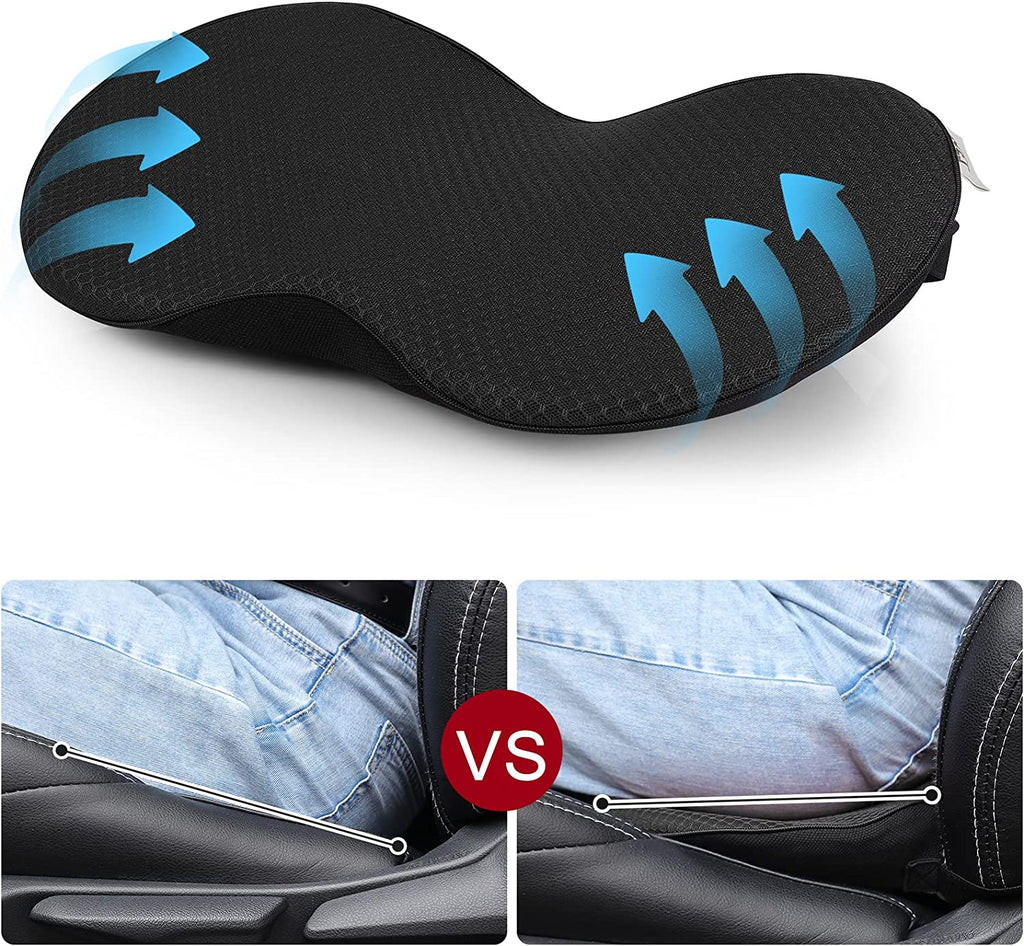 Car Seat Cushion | Ergonomic Memory Foam & Removable Breathable Cover | 3.5 in Lift