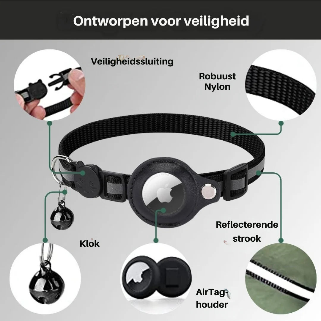 Cat Collar | Reflective Nylon GPS Holder & Quick-Release