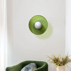 Ceiling Light | Glass & Metal Disc | Ceiling or Wall Mount