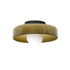 Ceiling Light | Glass & Metal Disc | Ceiling or Wall Mount