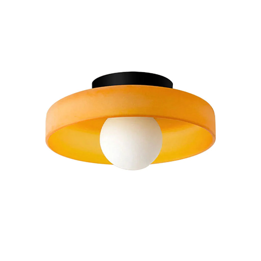 Ceiling Light | Glass & Metal Disc | Ceiling or Wall Mount