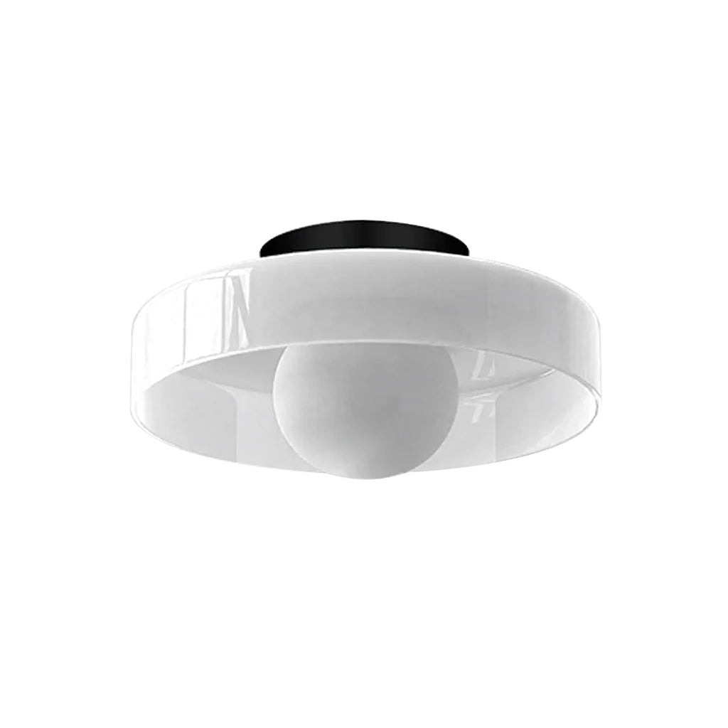 Ceiling Light | Glass & Metal Disc | Ceiling or Wall Mount