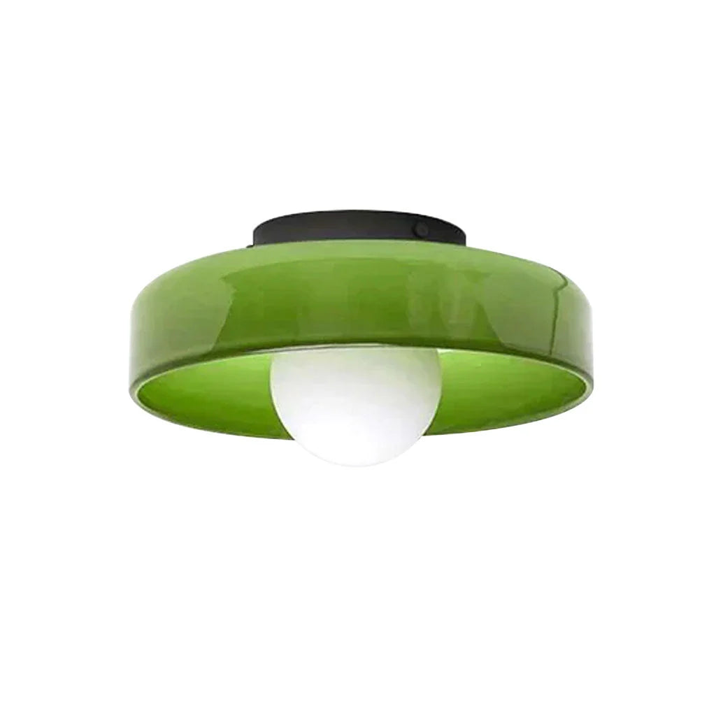 Ceiling Light | Glass & Metal Disc | Ceiling or Wall Mount