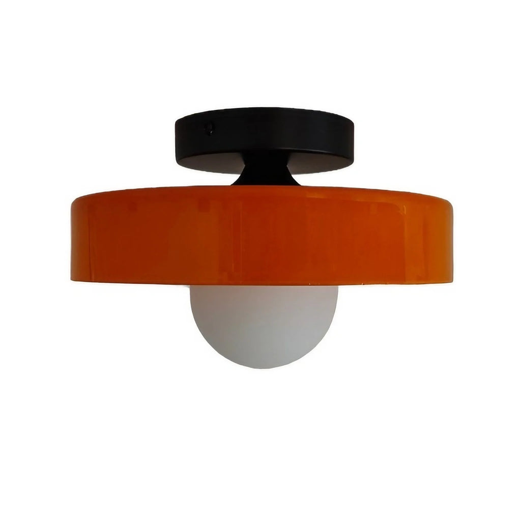 Ceiling Light | Glass & Metal Disc | Ceiling or Wall Mount