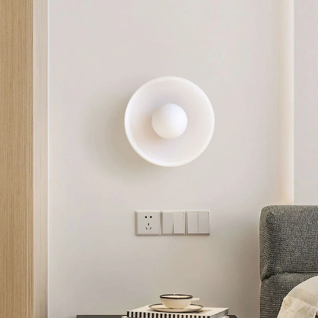 Ceiling Light | Glass & Metal Disc | Ceiling or Wall Mount