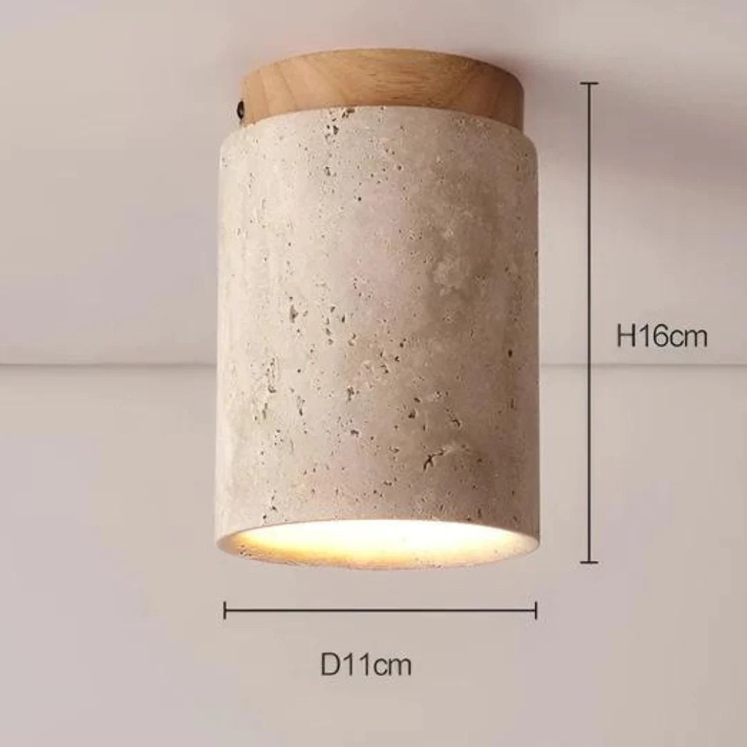 Ceiling Light | Travertine Wabi-Sabi Design | LED Lighting