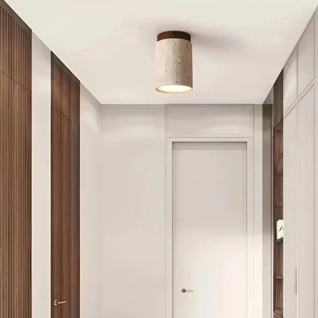 Ceiling Light | Travertine Wabi-Sabi Design | LED Lighting