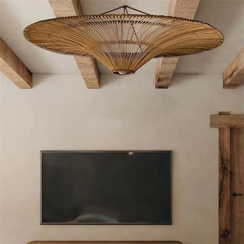 Ceiling Light | Woven Natural Fiber Shade