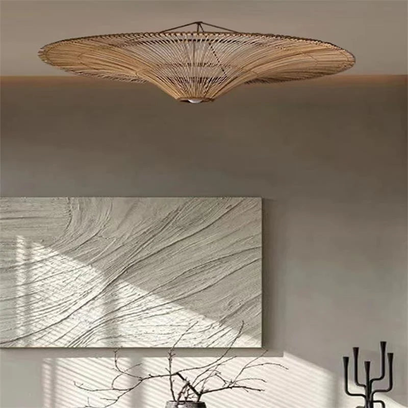 Ceiling Light | Woven Natural Fiber Shade