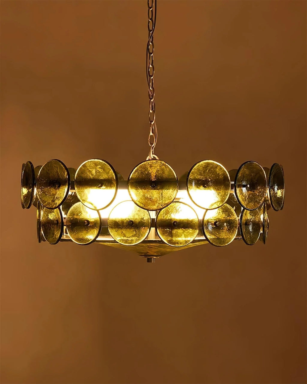Ceiling Pendant Light | Metal & Glass | Hardwired & Dimmer-Compatible