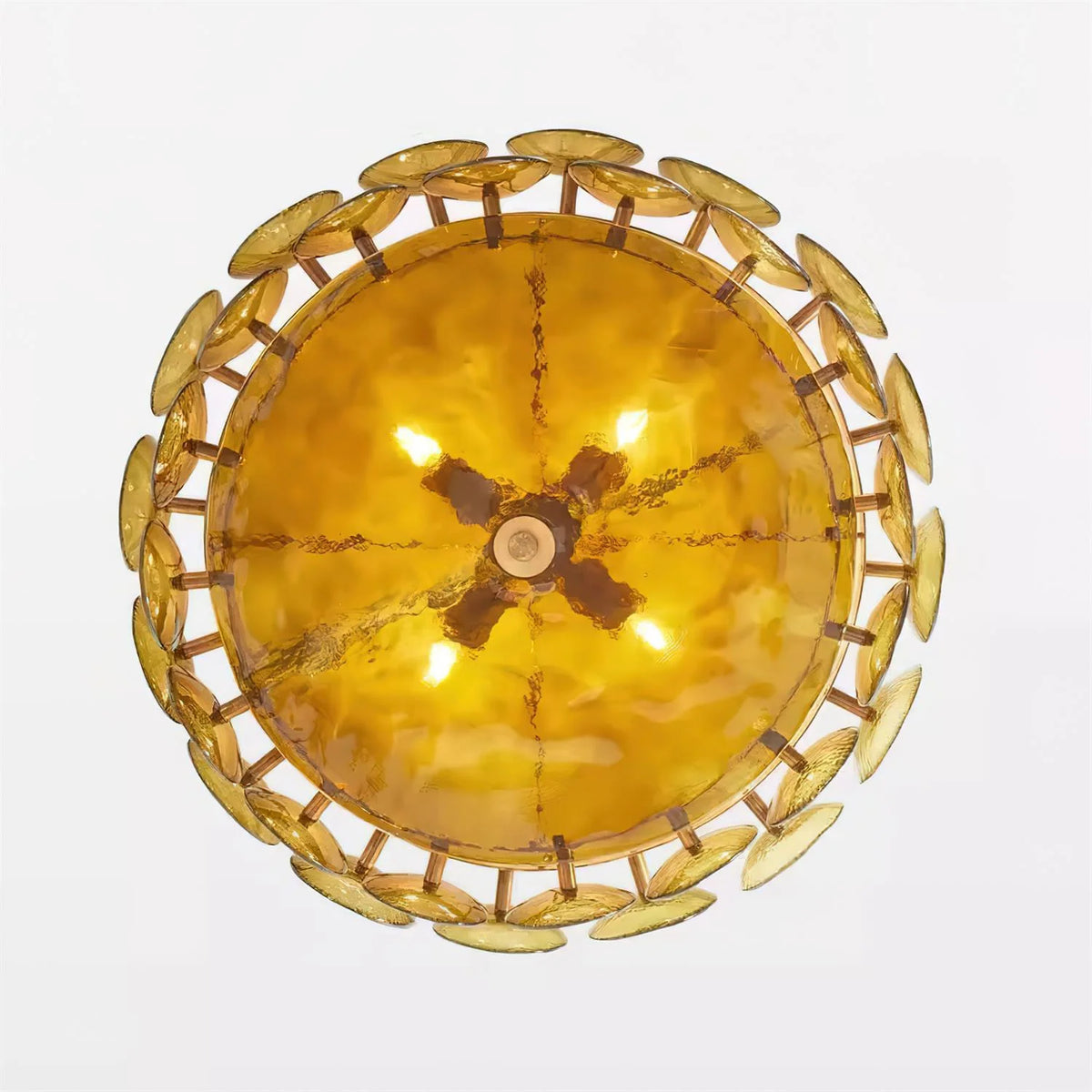 Ceiling Pendant Light | Metal & Glass | Hardwired & Dimmer-Compatible