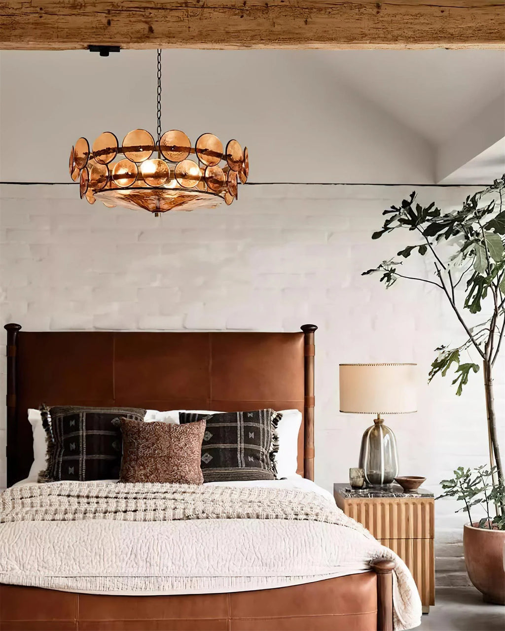 Ceiling Pendant Light | Metal & Glass | Hardwired & Dimmer-Compatible