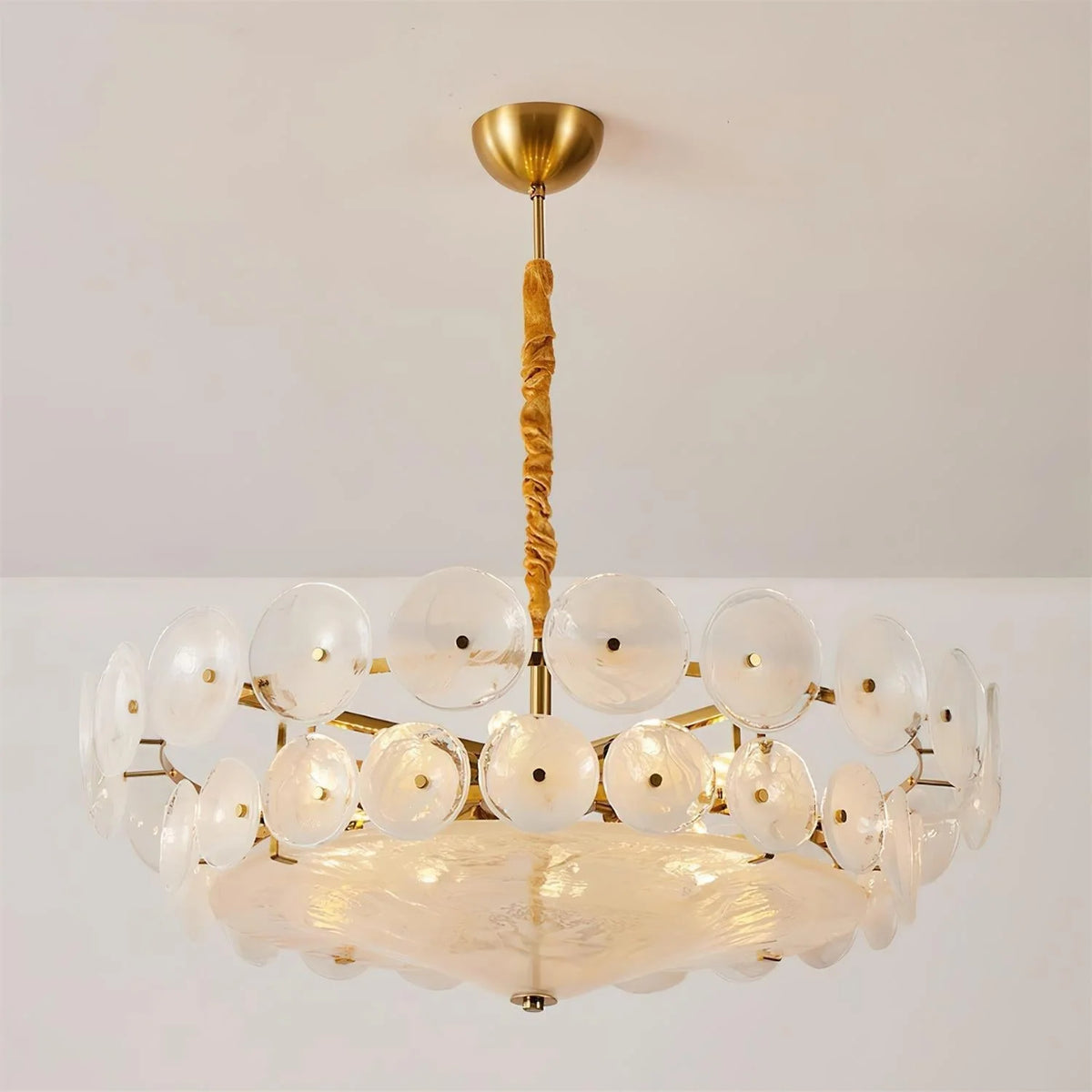 Ceiling Pendant Light | Metal & Glass | Hardwired & Dimmer-Compatible