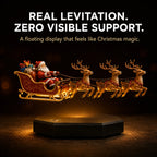 Christmas Decoration | Magnetic Levitation & Warm Lighting | Santa Sleigh With 4 Reindeer
