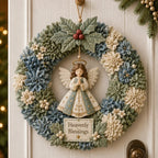 Christmas Wreath Craft Kit | No-Sew 3D Fabric Flowers | 30 × 30 cm