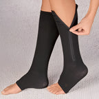 Compression Socks | Zippered Graduated 20–30 mmHg | Open Toe