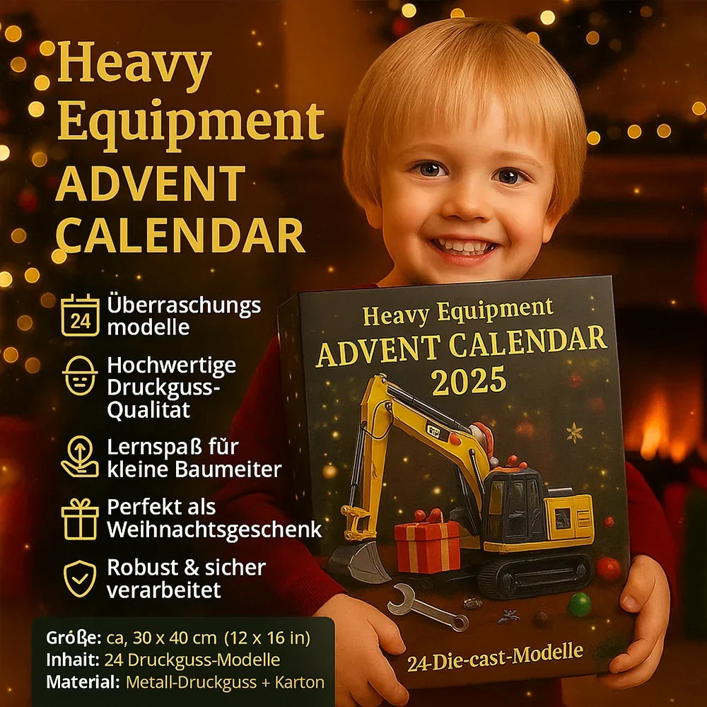 Construction Vehicle Advent Calendar | 24 Die-Cast Models | 30 x 40 cm
