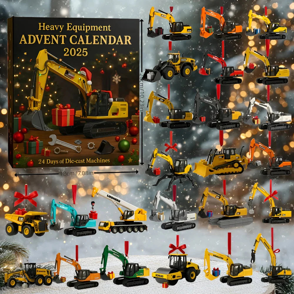 Construction Vehicle Advent Calendar | 24 Die-Cast Models | 30 x 40 cm
