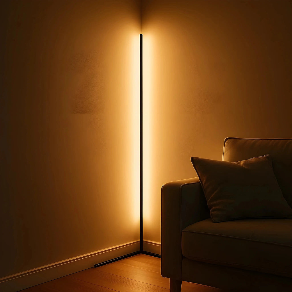 Corner Floor Lamp | Dimmable & Remote Control | Aluminum