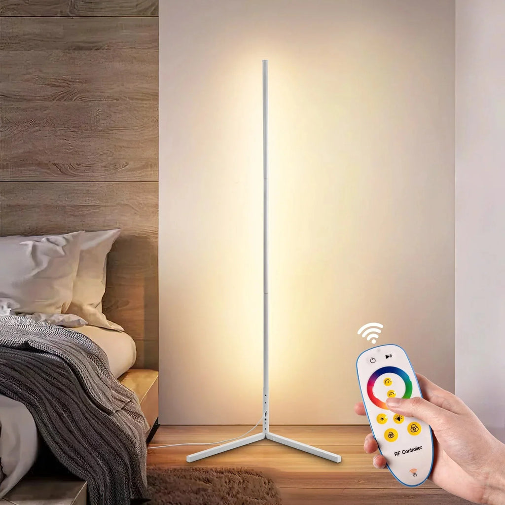 Corner Floor Lamp | Dimmable & Remote Control | Aluminum