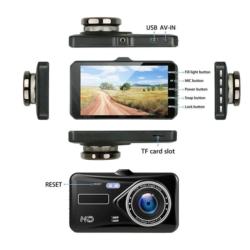 Dash Camera | 1080P Front & Rear 170° Wide-Angle & G-Sensor