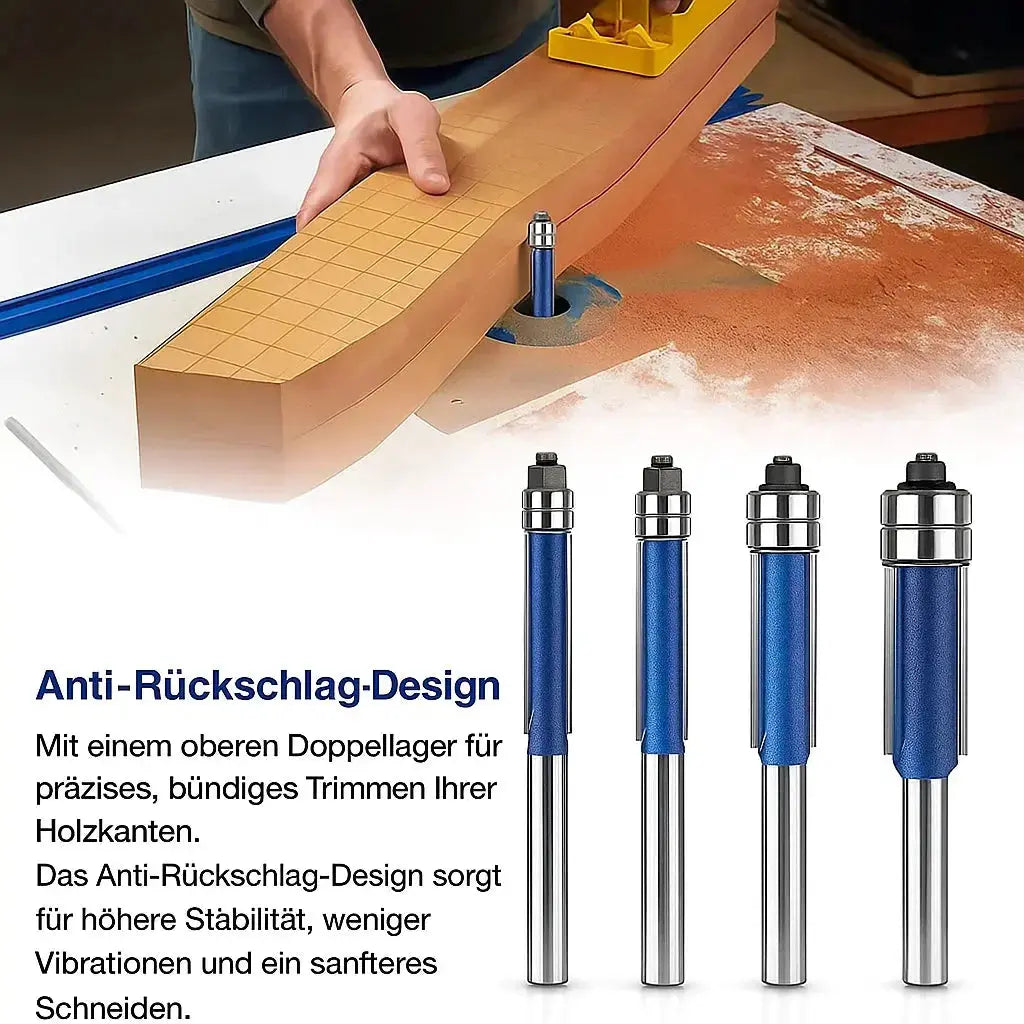 Deburring & Polishing Tool | Double-Bearing Hardened Tool Steel | Set of 4