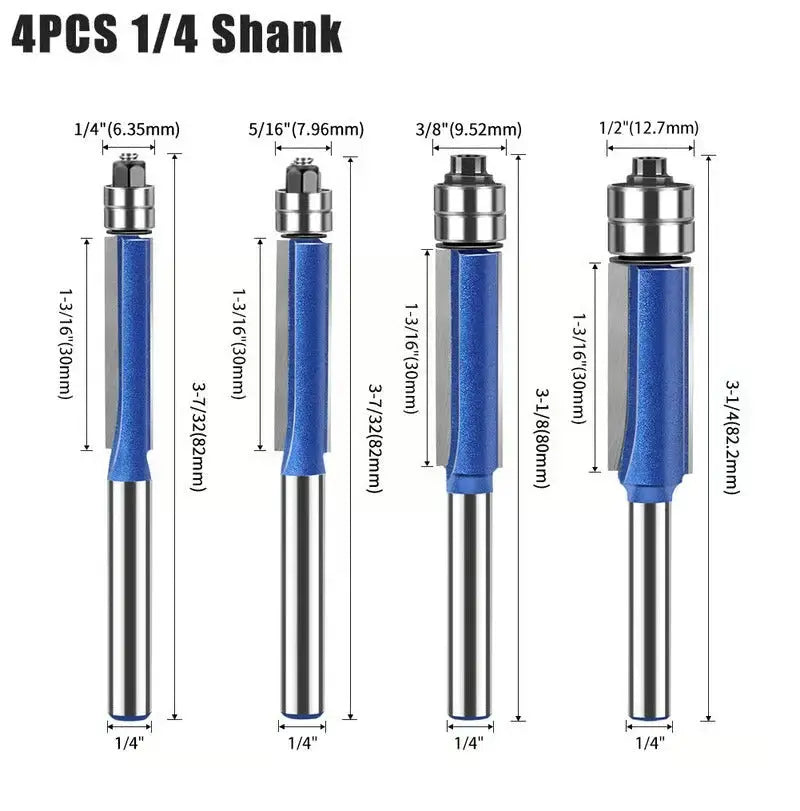 Deburring & Polishing Tool | Double-Bearing Hardened Tool Steel | Set of 4