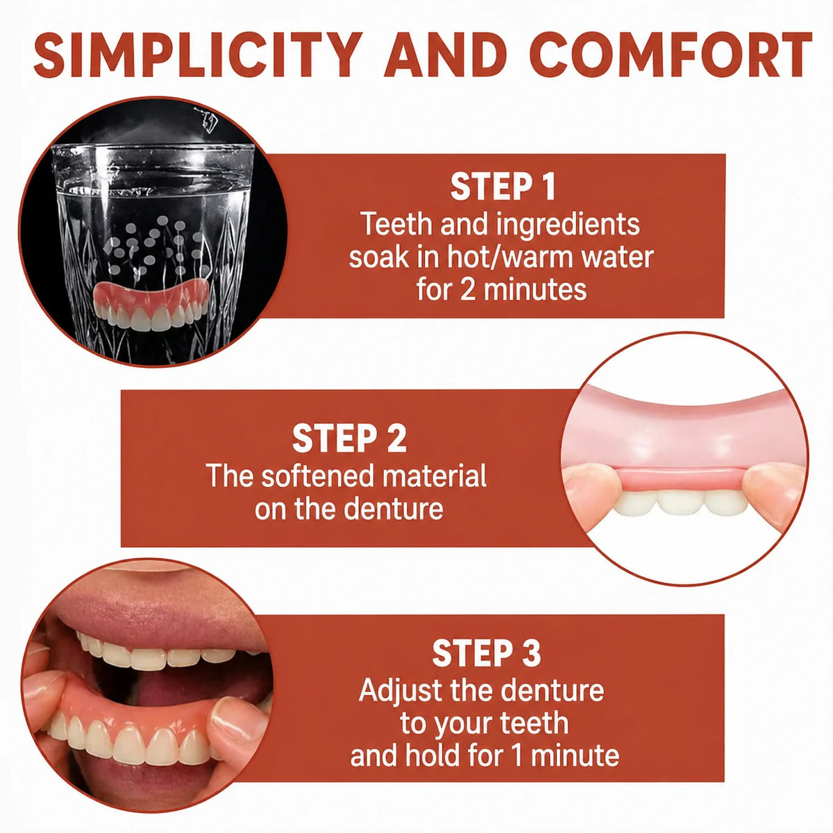 Denture Cushions | Soft Silicone Non-Slip | Adjustable