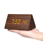 Digital Alarm Clock | Wood Grain LED Display | Temperature & CalendarXitsonga