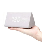 Digital Alarm Clock | Wood Grain LED Display | Temperature & CalendarXitsonga