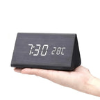 Digital Alarm Clock | Wood Grain LED Display | Temperature & CalendarXitsonga