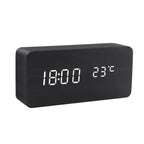 Digital Alarm Clock | Wood Grain LED Display | Temperature & CalendarXitsonga
