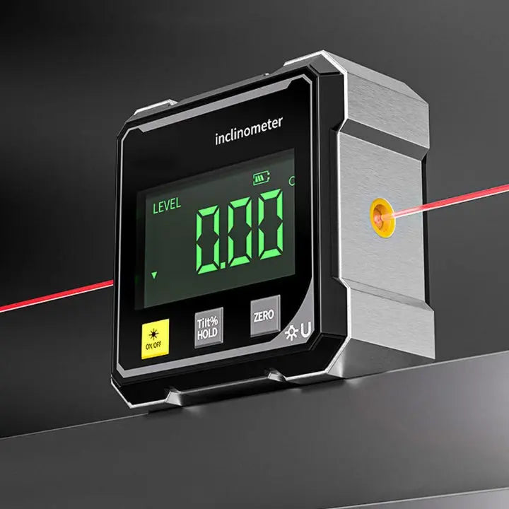 Digital Angle Meter | Laser Line & 4-Sided Magnetic Base | ±0.2° Accuracy