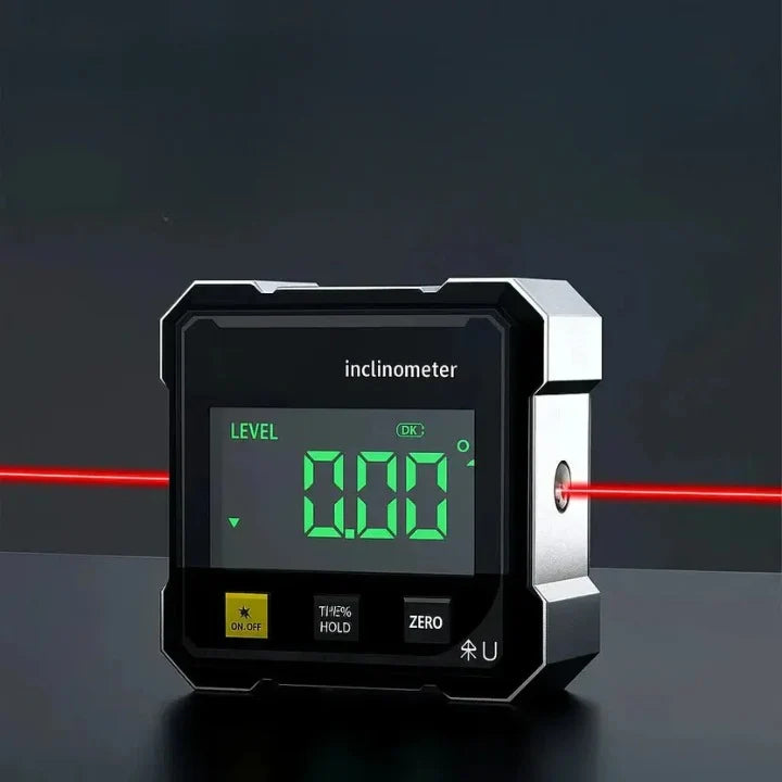 Digital Angle Meter | Laser Line & 4-Sided Magnetic Base | ±0.2° Accuracy