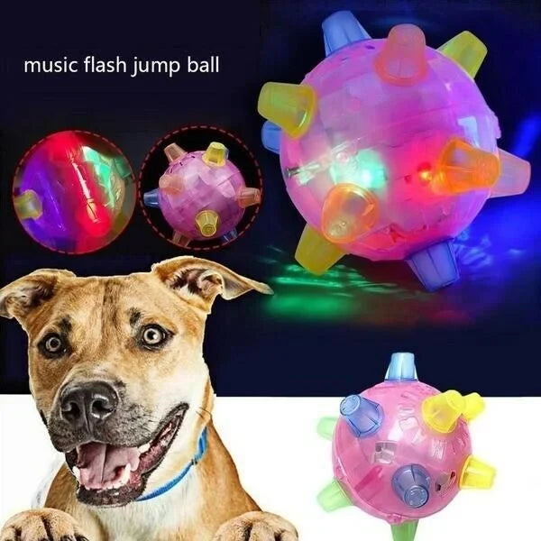 Dog Toy | Interactive Jumping LED & Sound | Food-Grade Rubber