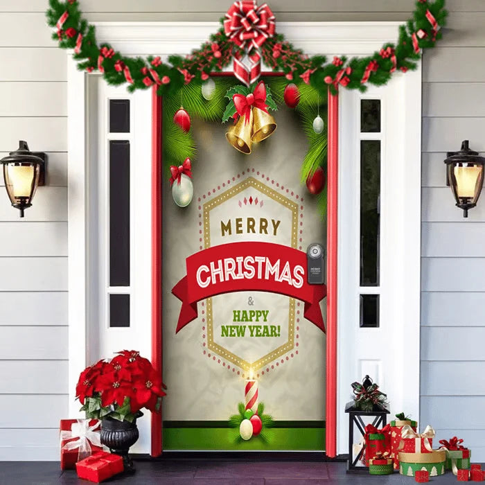 Door Cover | Festive Christmas Design | Weather-Resistant