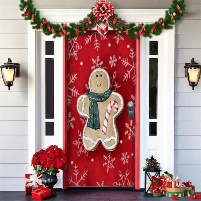 Door Cover | Festive Christmas Design | Weather-Resistant