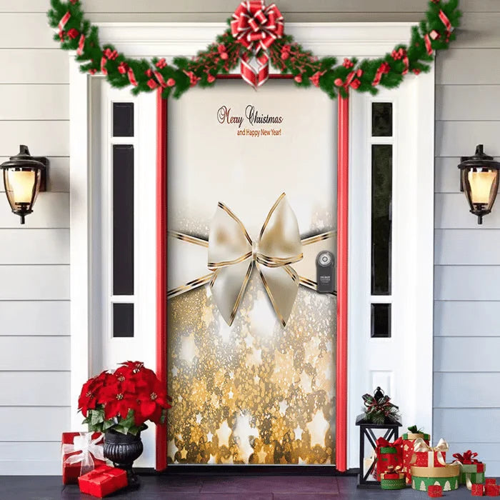 Door Cover | Festive Christmas Design | Weather-Resistant