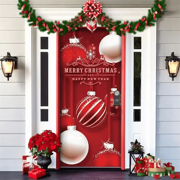 Door Cover | Festive Christmas Design | Weather-Resistant