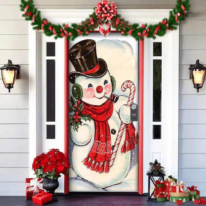 Door Cover | Festive Christmas Design | Weather-Resistant