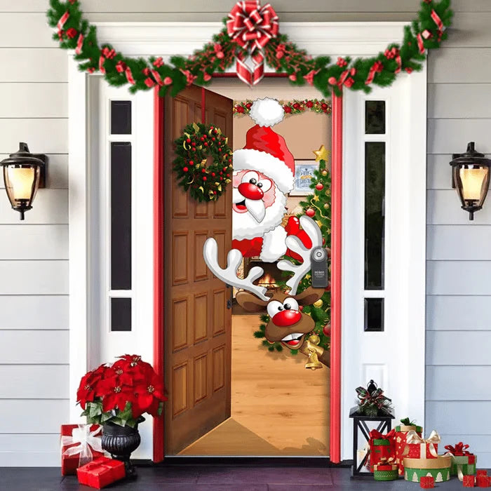 Door Cover | Festive Christmas Design | Weather-Resistant