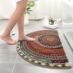 Doormat | Boho Half-Moon Absorbent Textile & Non-Slip Backing