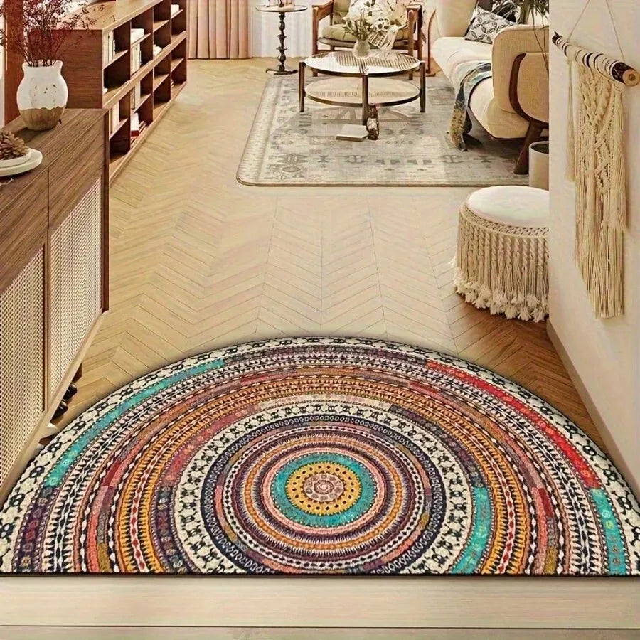 Doormat | Boho Half-Moon Absorbent Textile & Non-Slip Backing