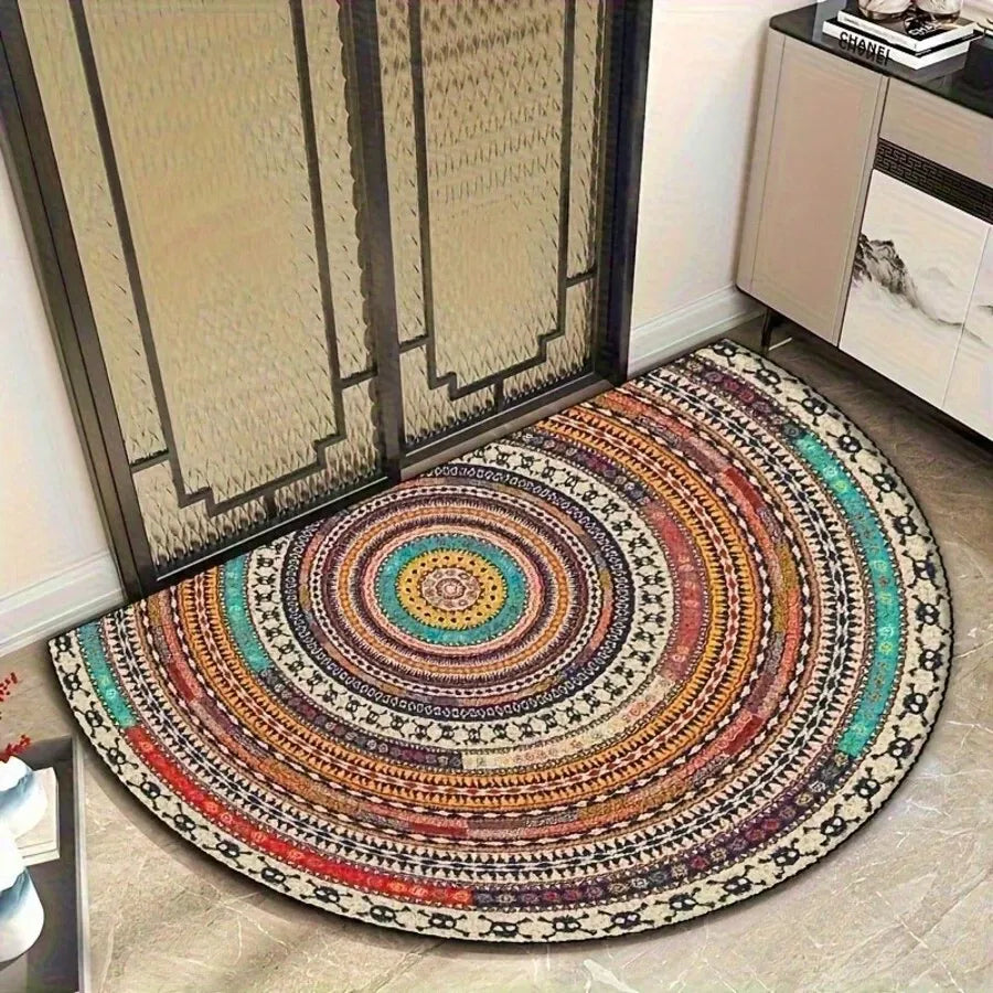 Doormat | Boho Half-Moon Absorbent Textile & Non-Slip Backing