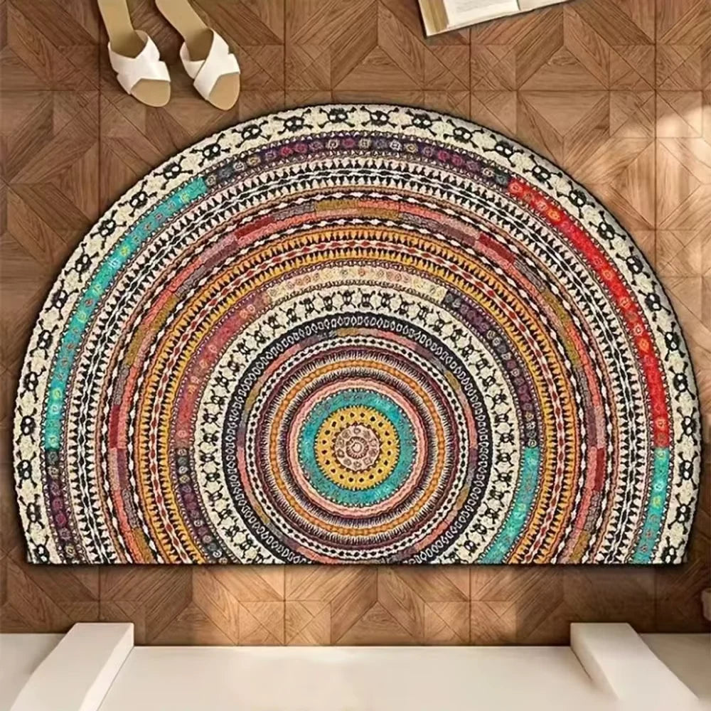 Doormat | Boho Half-Moon Absorbent Textile & Non-Slip Backing