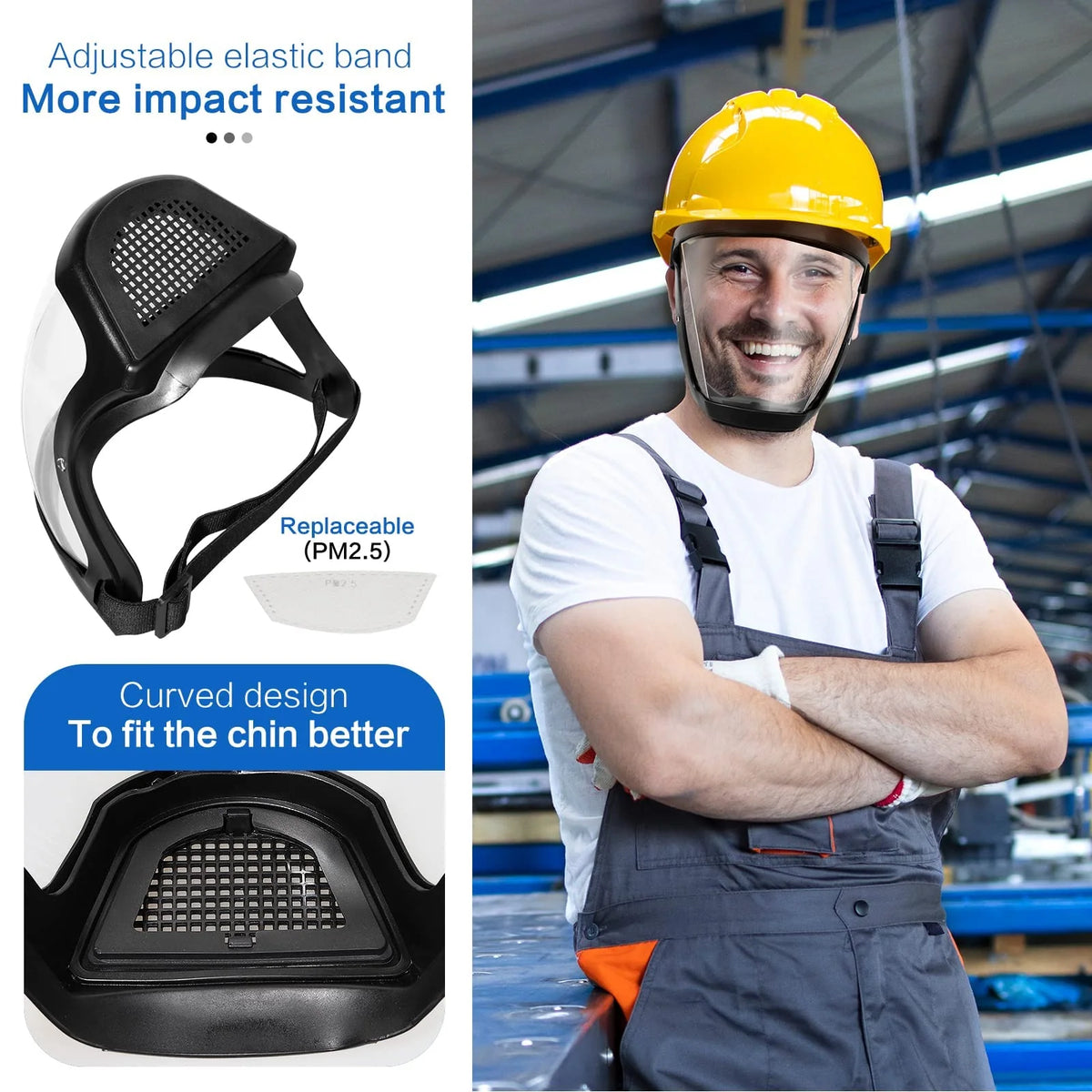 Face Shield | Anti-Fog Polycarbonate Visor & Soft Silicone Frame